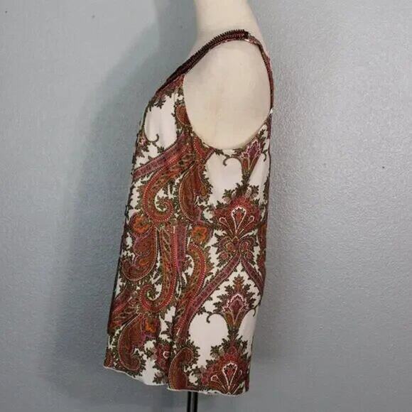 Studio Y Boho Beaded Sequined Sleeveless Blouse Size L - Picture 6 of 10